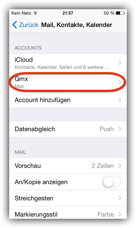 GMX FreeMail – IMAP-Abruf der E-Mails