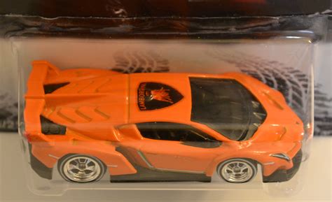 Hot Wheels Compatible Lamborghini Veneno Orange Of Custom Made With Real Rider Rubber