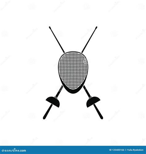 Fencing Swords and Helmet Mask Icon Stock Illustration - Illustration