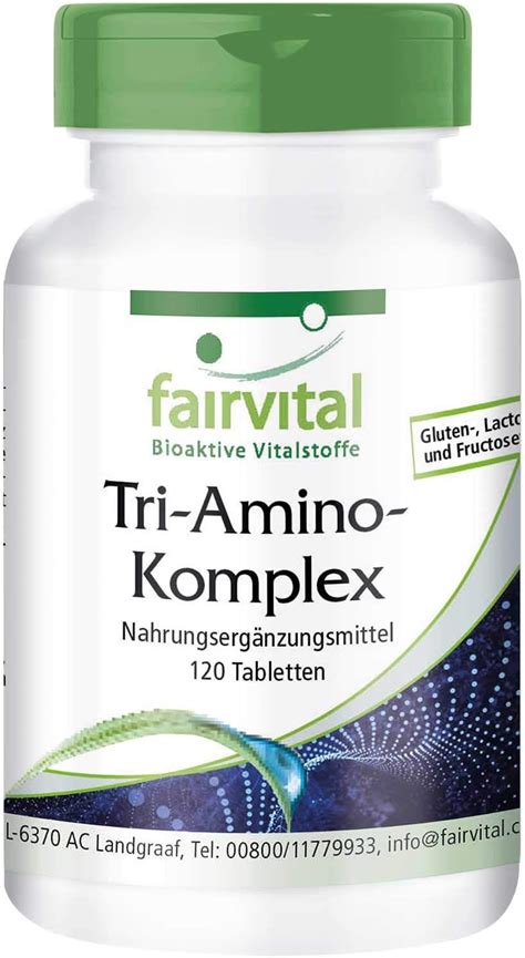Fairvital | Tri-Amino-Komplex - 120 Tabletten - HOCHDOSIERT - VEGAN ...