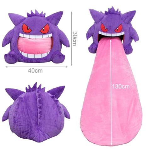 HOT MEOLZHUYWOIH 519 Pokemon Gengar Big Tongue Plushies อะนเมะอปกรณตอพวงขนาดใหญ Gengar