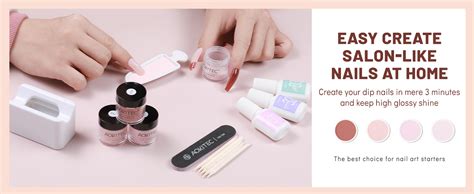 Amazon Aokitec Dip Nail Starter Kit Nude Pink Brown Dip Powder With Top Gel Activator