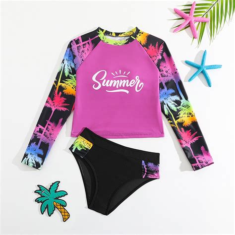 Atoguta Girls Swimsuits Piece Tankini Bathing Suit Set Cute Bikini