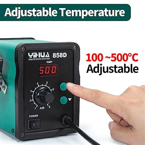 YIHUA 858D Hot Air Rework Station 700W For SMD Soldering And Desoldering With Adjustable