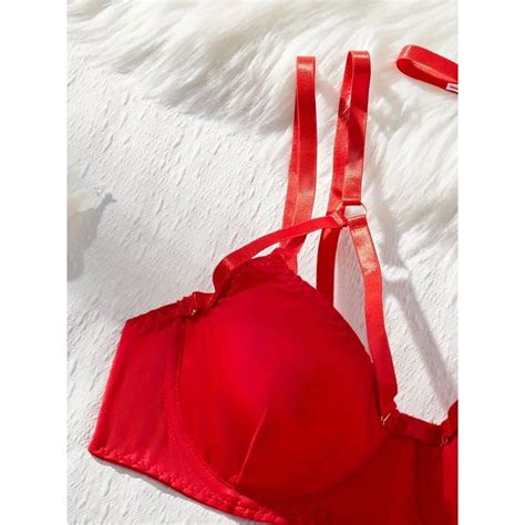 Exotic Piece Garter Red Belt Lingerie Sets Etsy