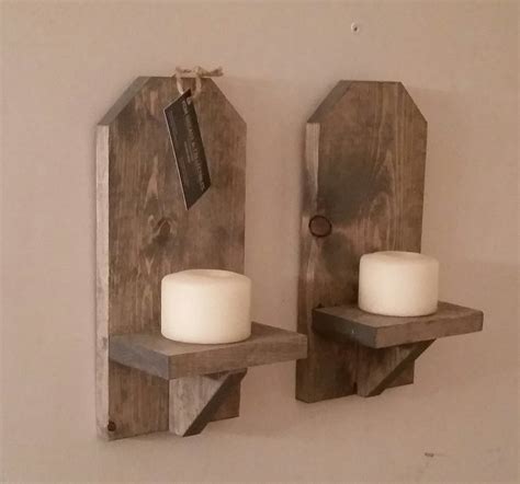 Rustic Wood Wall Sconce Pair // 12 Wall Sconce