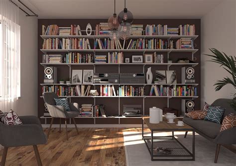 Металлический белый стеллаж для книг и аппаратуры: купить модульную ...