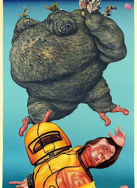 Giant Tardigrade Retro Japanese Monster Slimy Harness Stable