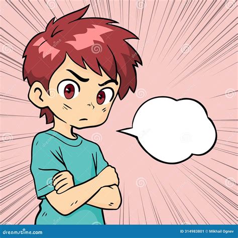 Offended Little Boy Anime Stock Illustration Illustration Of Character