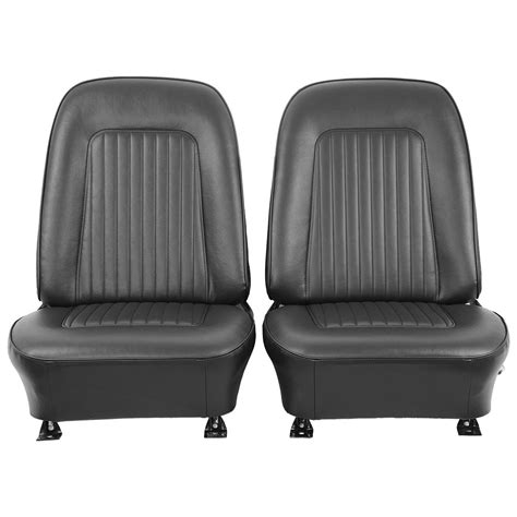 Pui Interiors 1967 68 Chevrolet Camaro Standard Pre Assembled Black Front Bucket Seats 67fs10u P