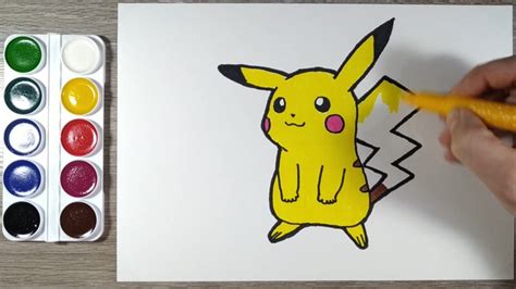 Рисуем Пикачу (Pikachu). Раскраска для детей. Рисунки для начинающих.