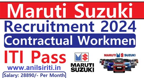 Maruti Suzuki Recruitment 2024 ITI Pass Salary Rs 28890 Anil Sir ITI