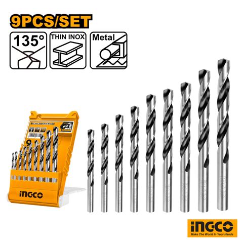 Ingco Hss Twist Drill Bit Set 9 Pcs Toollk