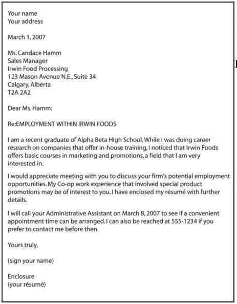 Canadian Cover Letter Format And Template Clr