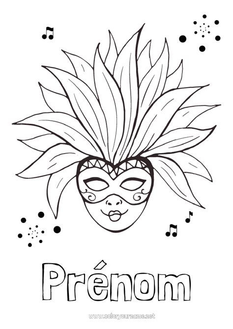 Coloriage N Masque Carnaval Mardi Gras