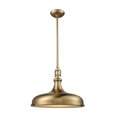 Titan Lighting Rutherford 1 Light Satin Brass With Frosted Glass Diffuser Pendant Tn 473301