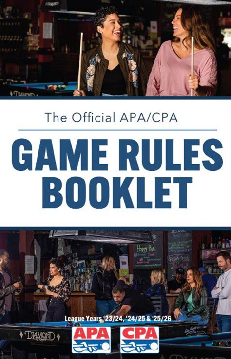 Pool Rules for APA League and Tournament Play- Billiard Rules