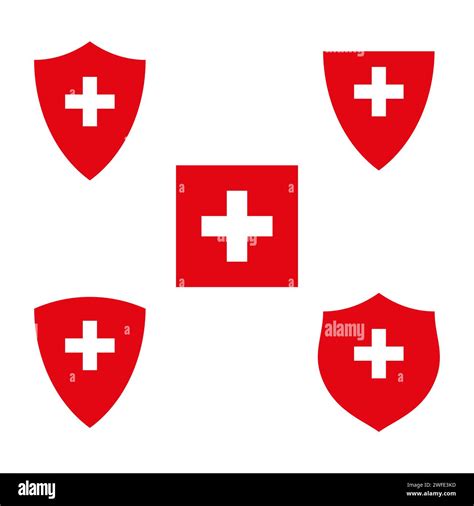 Swiss Flag And Crest Vector Illustration Eps 10 Stock Image Stock
