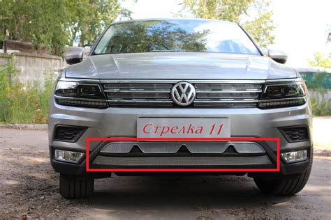 Защитная сетка радиатора низ хром Volkswagen Tiguan (2016-2020) для ...