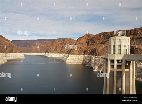 One Of The Hoover Dam S Intake Towers On Lake Mead Near The Arizona