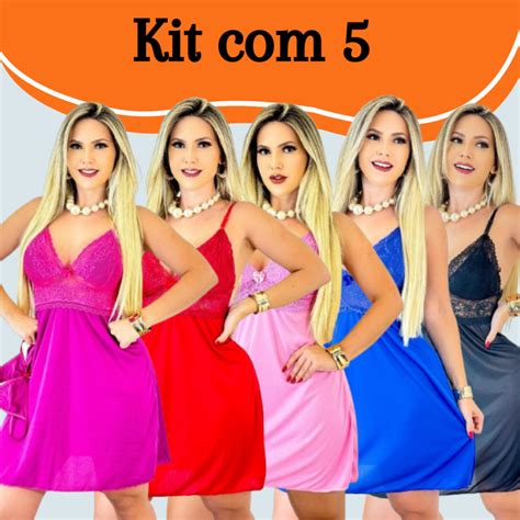 Kit Camisola Feminina Sexy Sem Bojo Pijama Lingerie Acompanha Calcinha Atacado Shopee Brasil