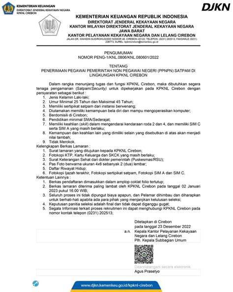 Lowongan Kerja Kantor Pelayanan Kekayaan Negara Dan Lelang KPKNL