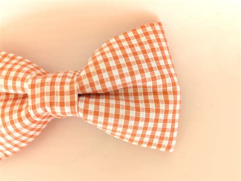 Plaid Orange Bow Tie Kids Bow Tie Mens Bow Tie Fathers Day T For