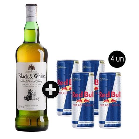 Combo Whisky Black White L Energ Tico Red Bull Ml