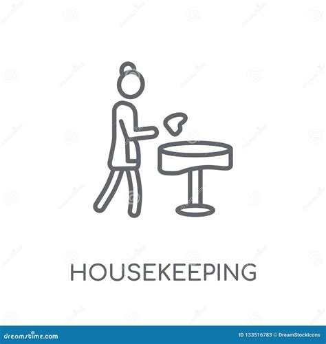 Housekeeping Linear Icon Modern Outline Housekeeping Logo Conce Stock
