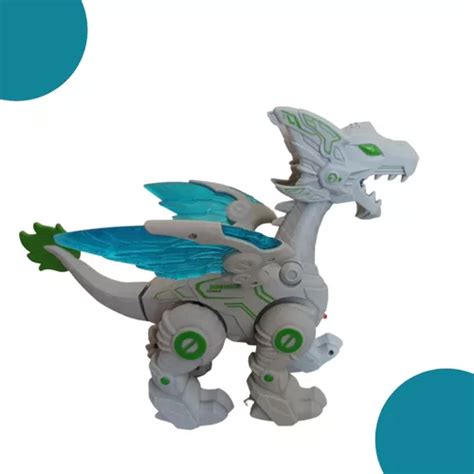 Drag O Robo Brinquedo Dinossauro Anda Bate Asas Solta Fuma A