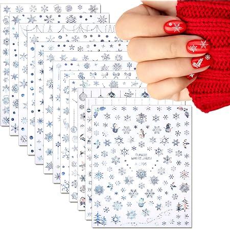 Simarro Schneeflocke Nail Art Sticker Decal Set 12 Blatt 3d