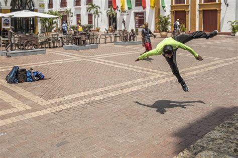 Afro Dance Group Member Performs On Plaza De San Pedro Claver