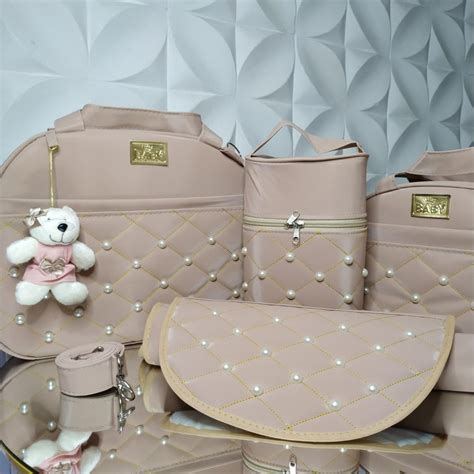 Kit Bolsas Maternidade 4 Peças para Bebê Unissex Nude Elo7