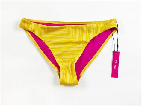Terez New Electric Lemonade Yellow Full Coverage Bikini Swim Bathing