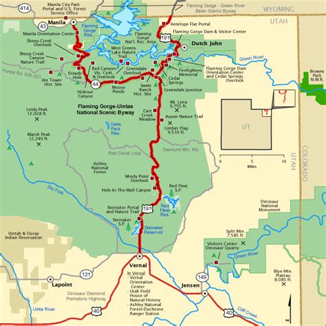 Flaming Gorge Scenic Byway Map | Printable Templates Free