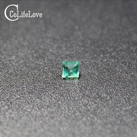 Piedras Preciosas Sueltas De Esmeralda Natural De 3mm Corte Cuadrado