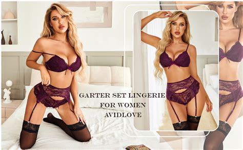 Amazon Avidlove Women Lace Lingerie Set With Garter Belts Strap