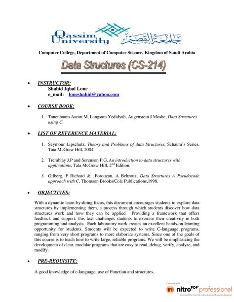 Lecture Notes Data Structures Csc 214