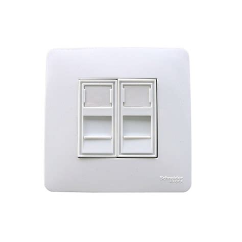 Двойна розетка UTP кат.6 за повърхностен монтаж, бяла