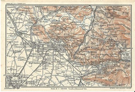 carta geografica antica caserta  dintorni tci campania