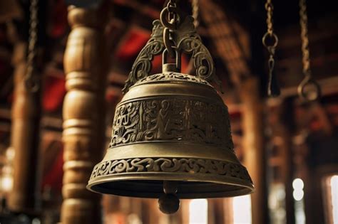 Premium Ai Image Buddhist Temple S Bell Made Of Bronze