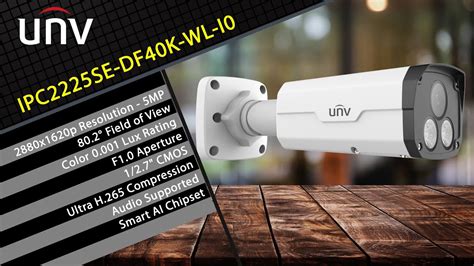 Uniview IPC2225SE DF40K WL I0 ColorHunter 5MP IP Bullet Camera YouTube