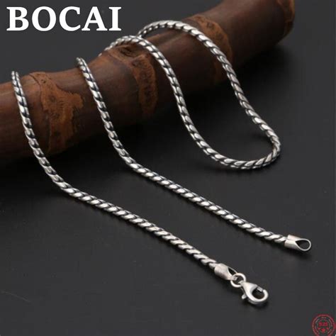 Bocai Collar De Plata De Ley S Para Hombre Y Mujer Joyer A De Moda