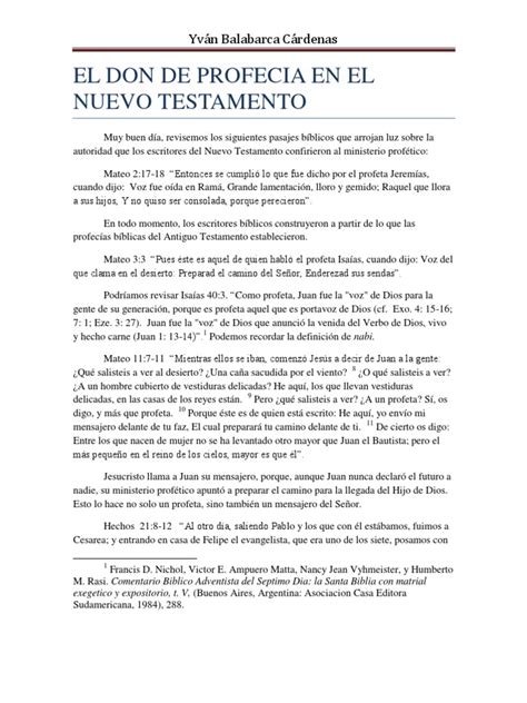 Separata 2 El Don De Profecia En El Nuevo Test Amen To Pdf Profeta Profecía