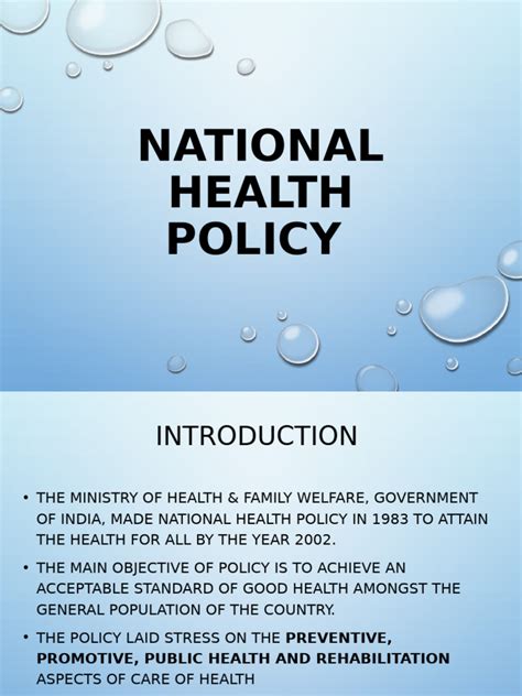 National Health Policy, Public Healthact, Sustainable Development Goals ...