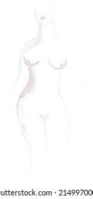Portrait Nude Woman Figure Chest Watercolor Stock Illustration 2149970071 Shutterstock