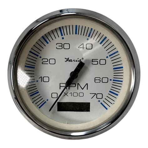 Faria TCH050B, White 4'' Marine Tachometer Gauge 7K RPM (Cosmetic Wear ...