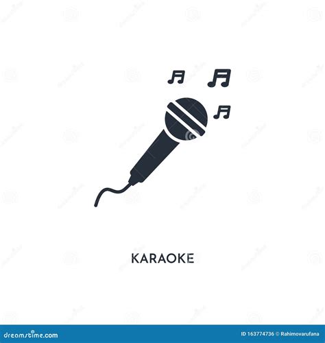 Karaoke Icon Simple Element Illustration Isolated Trendy Filled