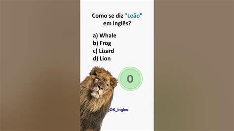 Como E Leao Em Ingles - Leão em Inglês - Animais | Nomes na Lingua Inglesa QUIZ - YouTube