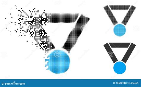 Dissolving Pixel Halftone Champion Award Icon Stock Vector